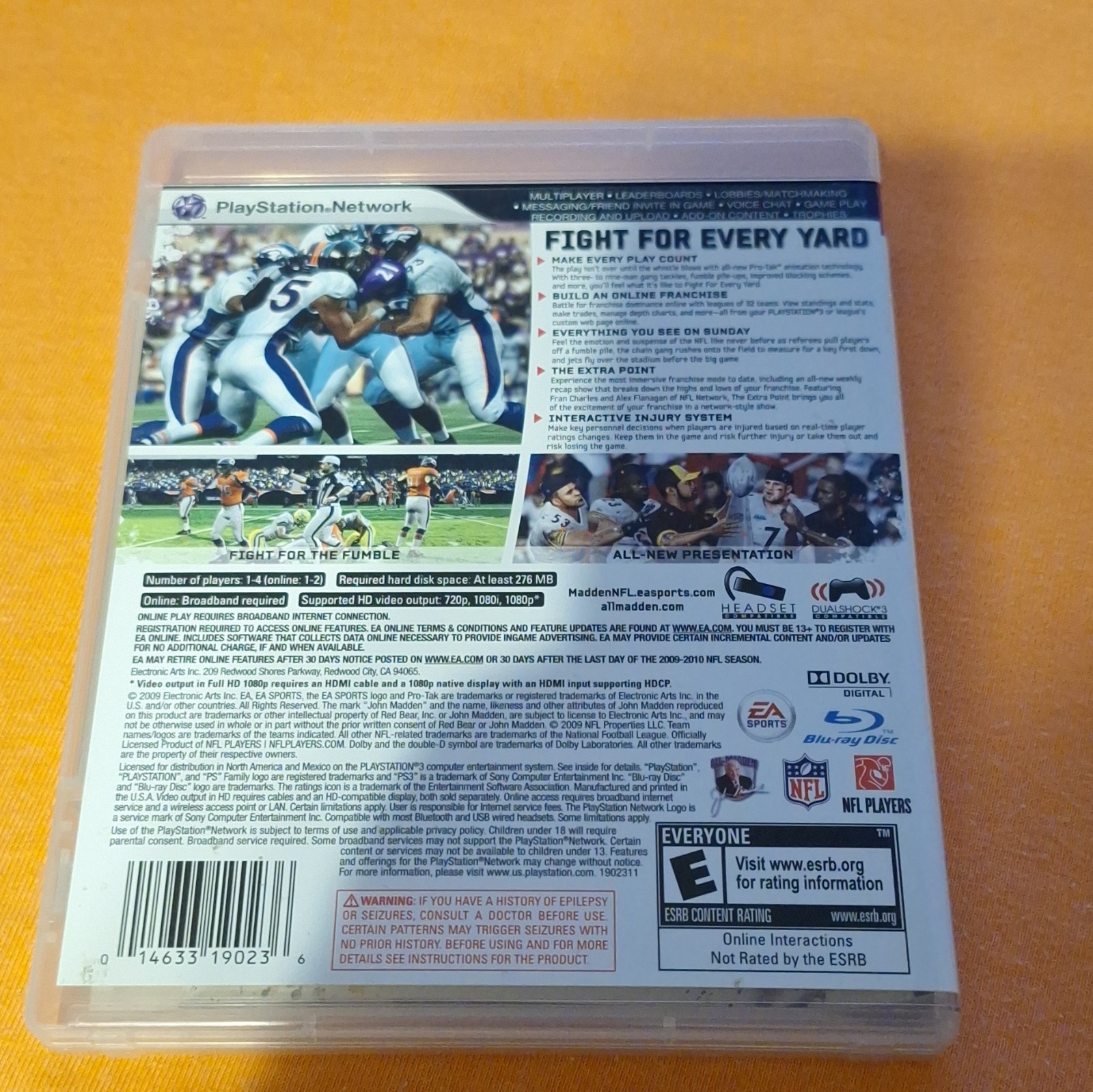 PS3 Physical Copy NFL 10 EA Sports American Football Multiplayer Online E 2009