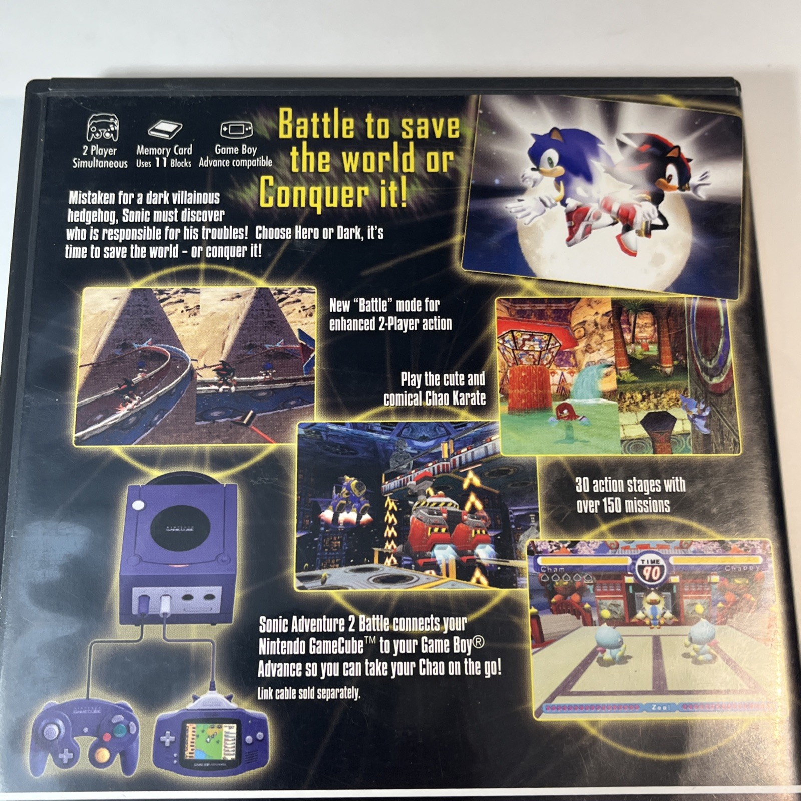 Sonic Adventure 2 Battle (Nintendo GameCube, 2004) CIB Complete w Manual