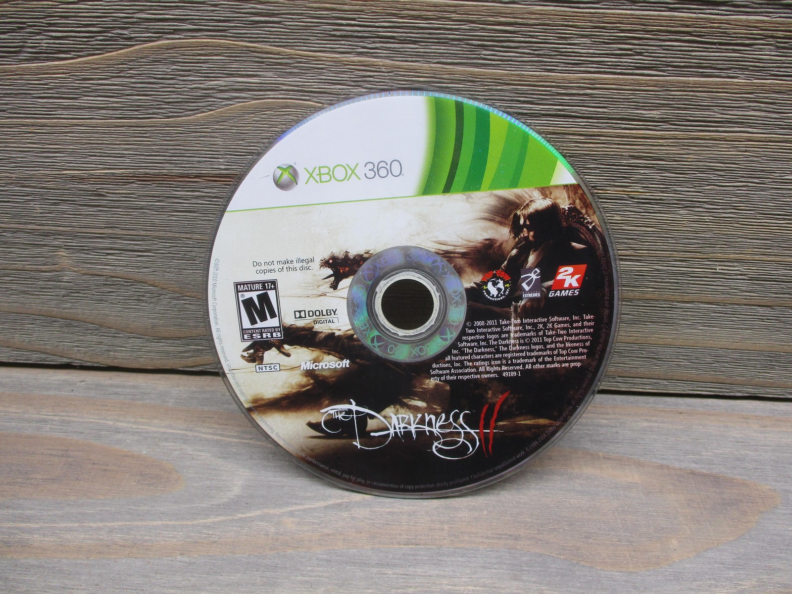 The Darkness II Xbox 360 Video Game M Rated Pre-Owned Complete Disc Only 2K