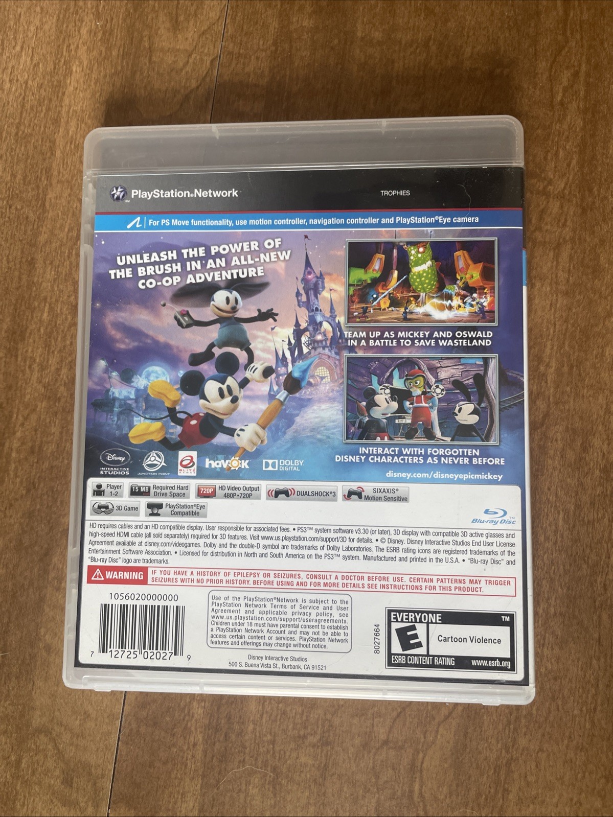 Disney Epic Mickey 2: The Power of Two (Sony PlayStation 3, 2012) D1-75 N