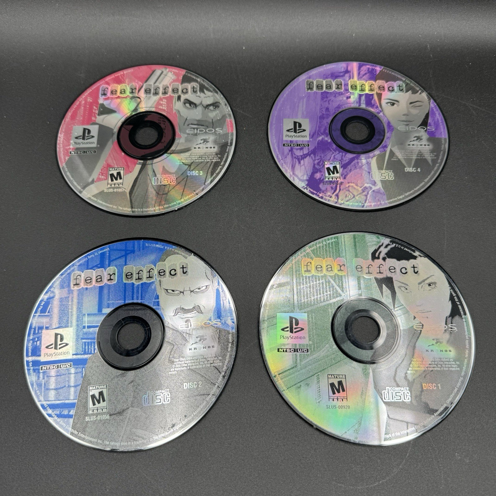 Fear Effect Sony PlayStation 1 2000 PS1 Discs Only 1 2 3 4 1-4 Free Shipping