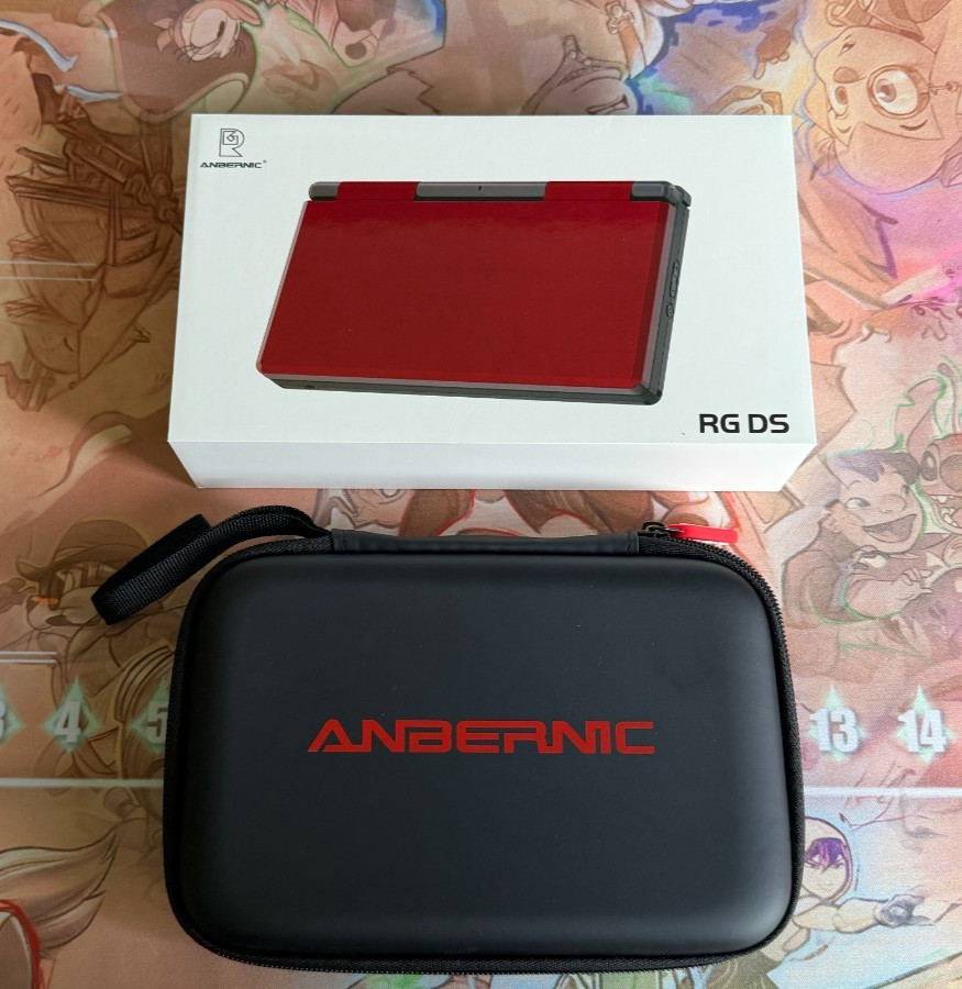 Anbernic RGDS Dual Screen Flip Handheld Console White New w/ Hard Shell Case