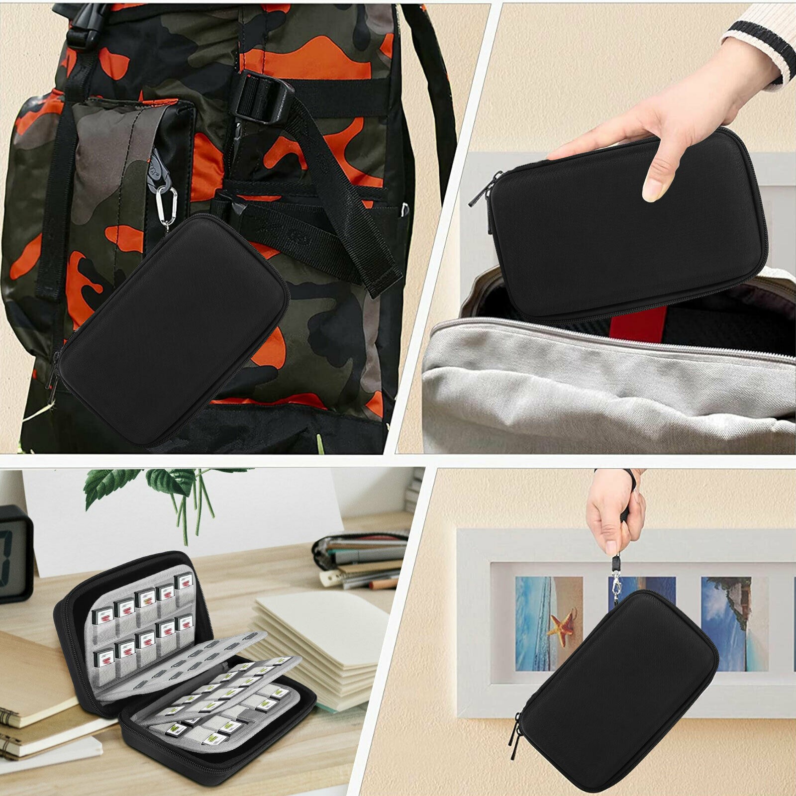 80-Slot Game Cartridge SD Card Holder Storage Bag for Nintendo Switch NS&PS Vita