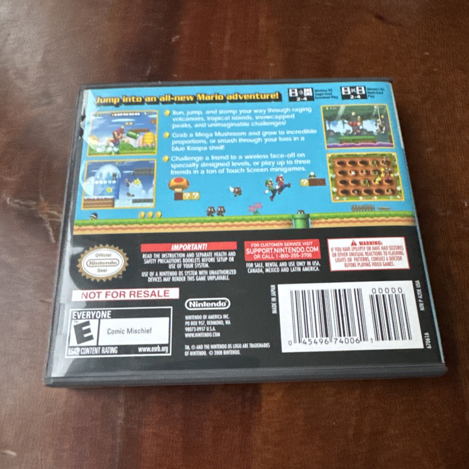 New Super Mario Bros/Nintendo DS Game Not For Resale Version/Factory Sealed/Rare