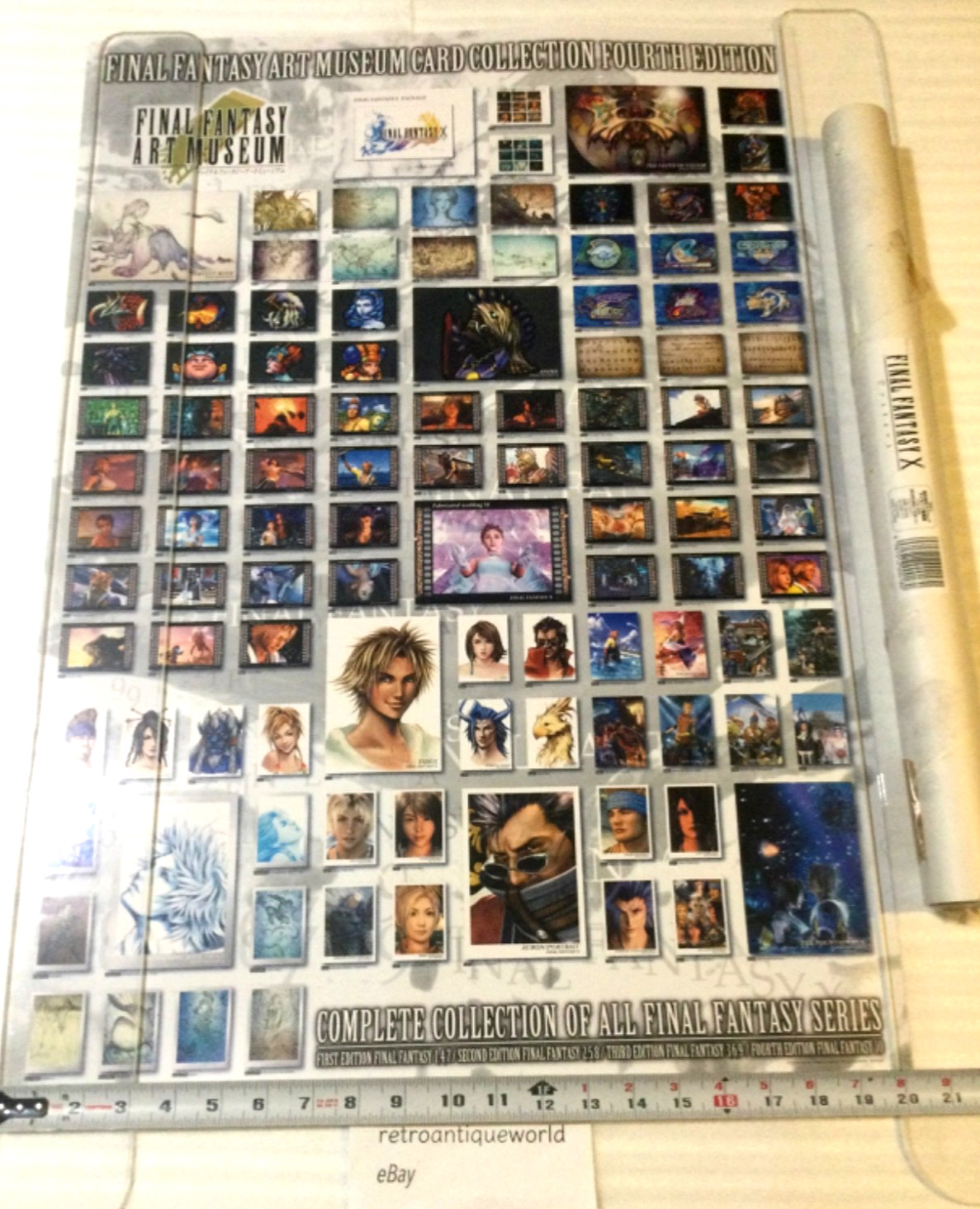 FINAL FANTASY X ART MUSEUM Promo Poster Display 10 CARD AMANO SQUARESOFT RARE