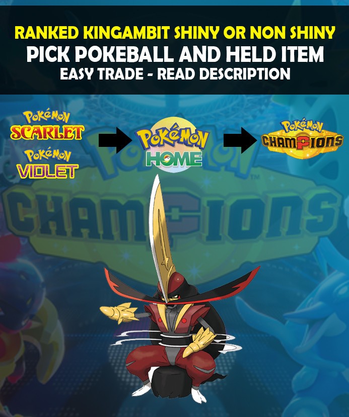 Pokemon Champions – Ranked Kingambit – Shiny Or Non Shiny – Fast Delivery