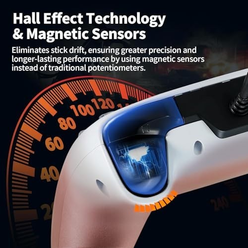 Wired PS5 Controller with Turbo, Hall-Effect Triggers, Dual Vibration, 10ft Cabl