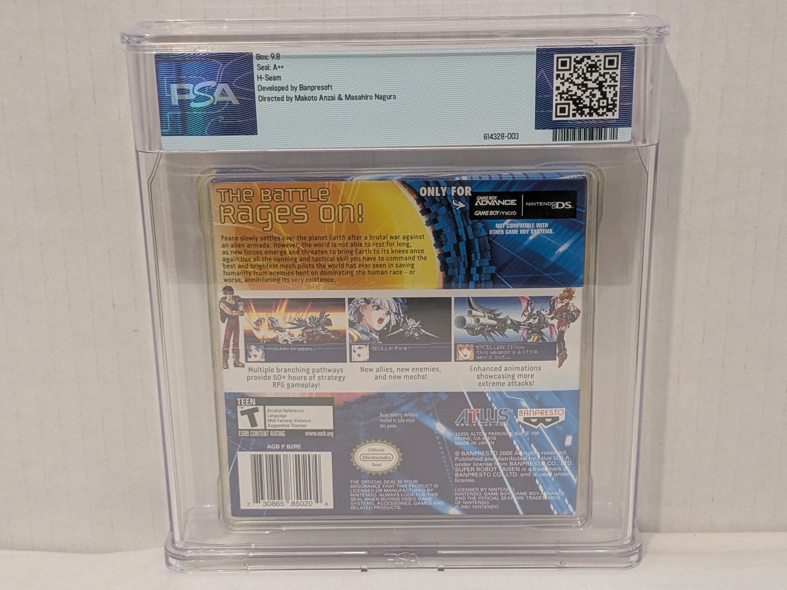 Super Robot Taisen Original Generation 2 GameBoy Advance GBA Graded PSA 9.8 A++