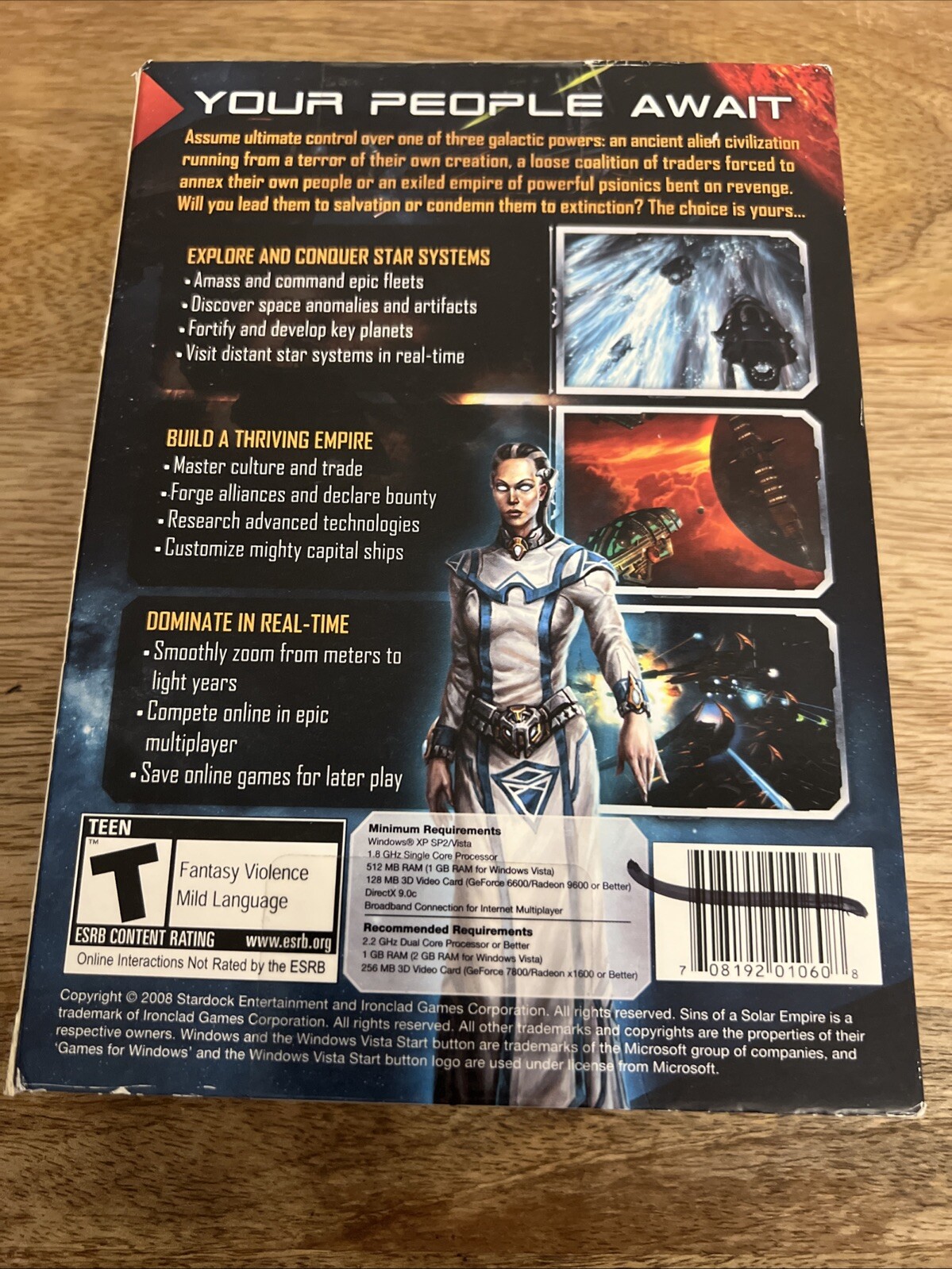 Sins Of A Solar Empire Video Game Pc Cd-ROM T-Teen