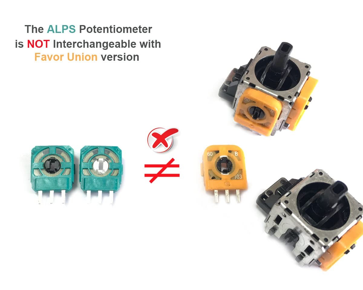 8X ALPS 2.1K Replacement Potentiometer + Drift Fix PCB for PS5 DualSense, PS4…