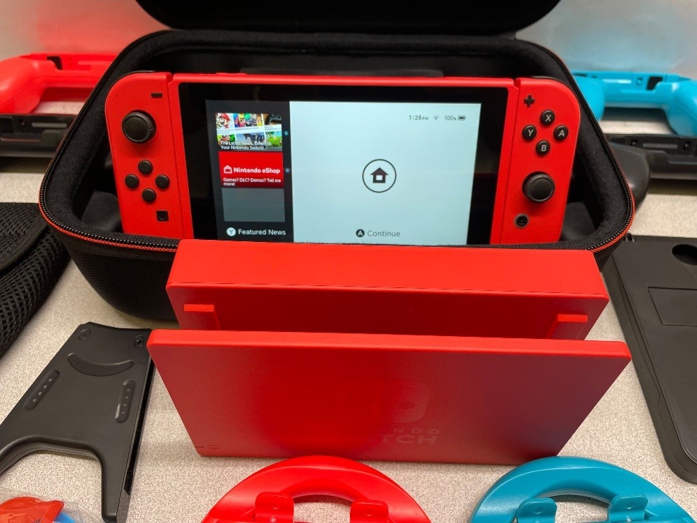 Nintendo Switch Red Edition Handheld Video Game 32GB w/Extras HAC-001