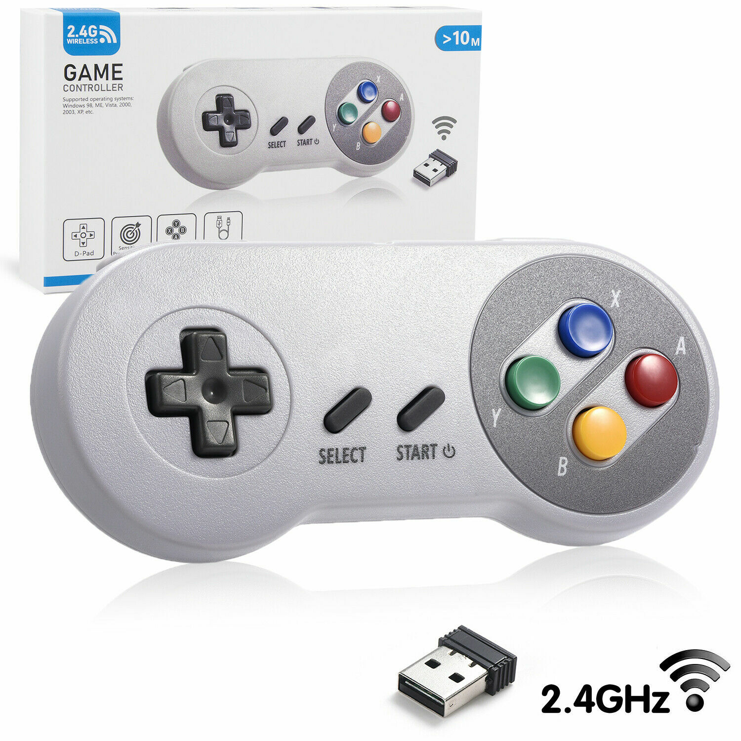 PC USB Wireless/Wired SNES/NES Gamepad Controller for Mac Raspberry Pi Retropie