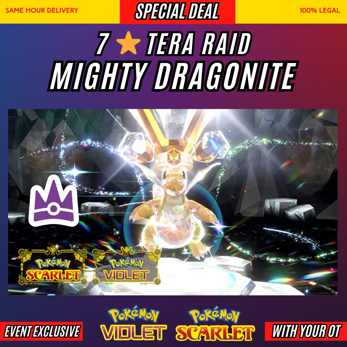 MIGHTIEST DRAGONITE ⭐️ TERA RAID EVENT ⭐️ Untouched – Pokemon Scarlet And Violet