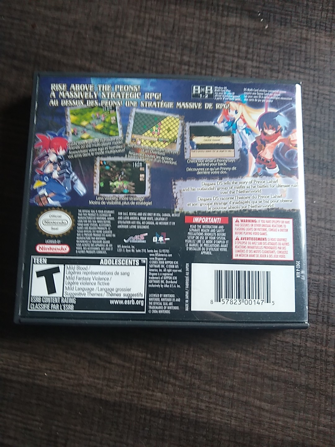 Disgaea DS CIB (Nintendo DS 2008) NIS America