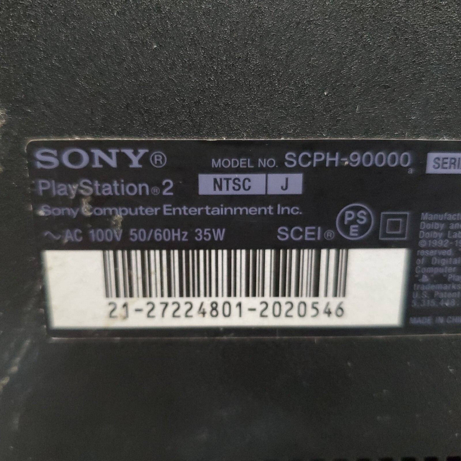 “Region Free” SONY Playstation 2 PS2 Slim Console SCPH-90000 Charcoal Black