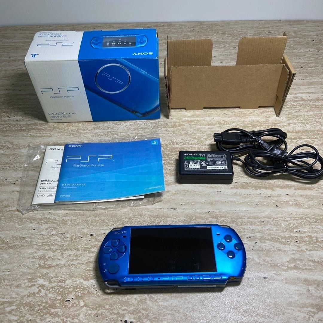 Sony PSP 3000 Vibrant Blue Complete in Box Very Good Condition 7084