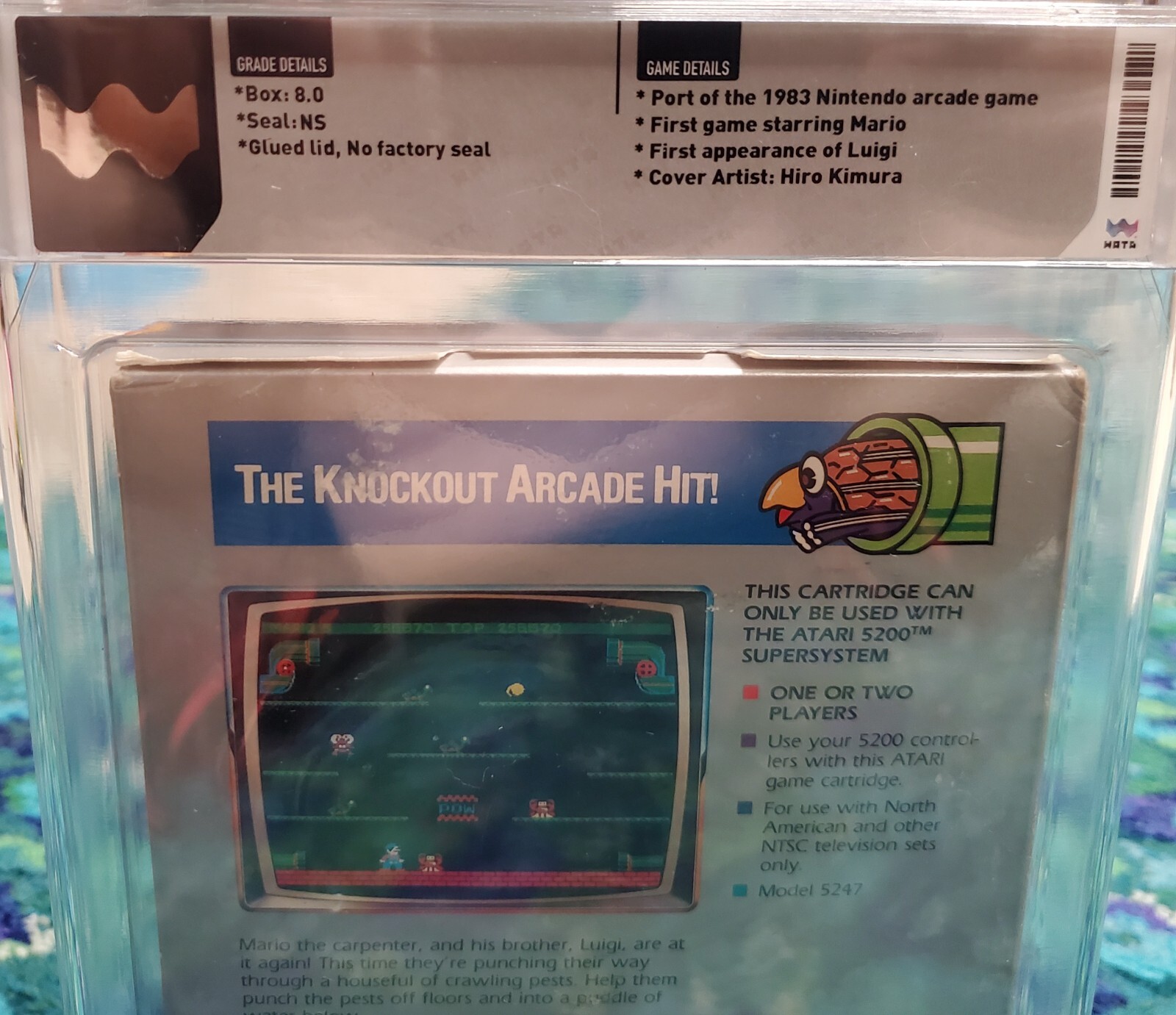 Atari 5200 – Mario Bros. by Nintendo – Sealed NOS Unopened – WATA Graded 8.0