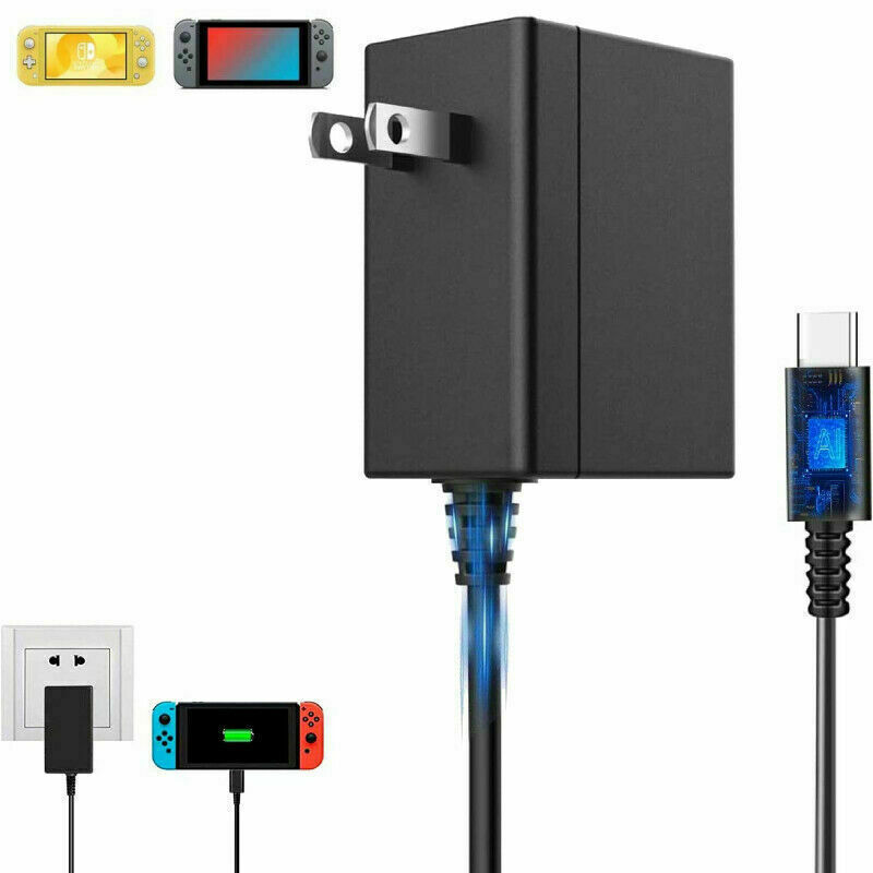 For Nintendo Switch Fast Charger AC Adapter Power Supply Cord 2.6A Type C Cable
