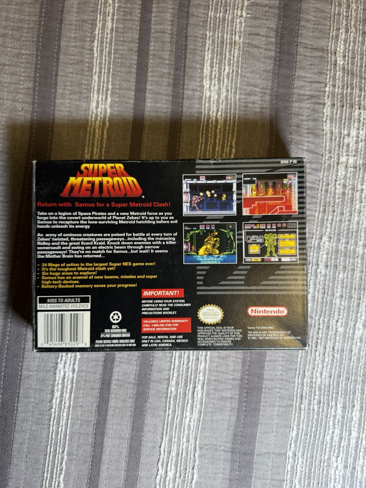 Super Metroid (Super Nintendo SNES) Complete in Box CIB