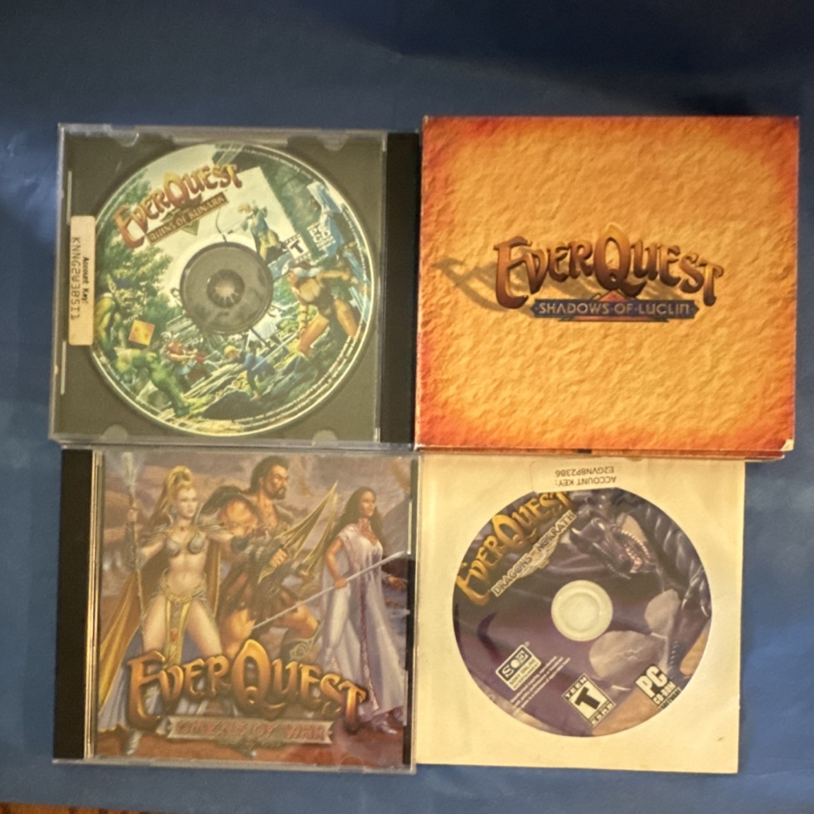 EverQuest PC Expansion Pack Lot Ruins of Kunark, Luclin, Omens of War, Dragons