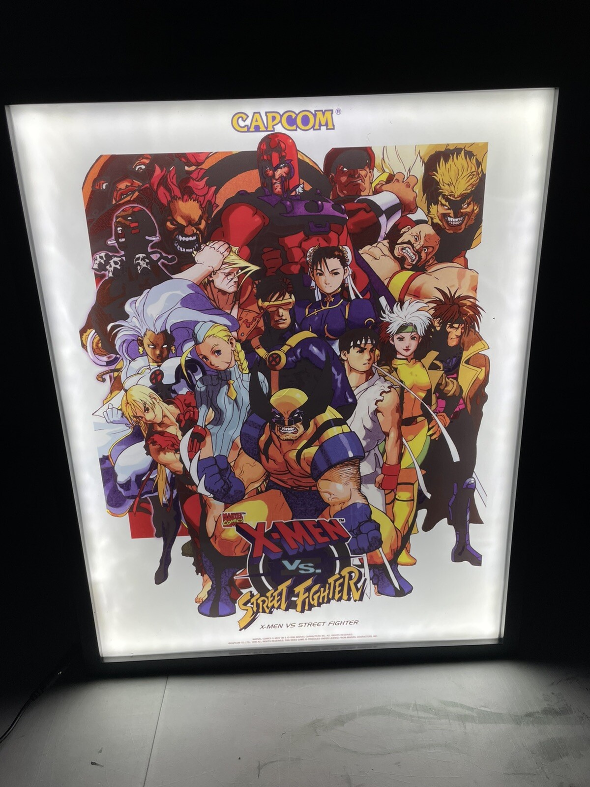 X-men Vs Street Fighter Backlit Sign Poster Wall Light Arcade CApcom Cps2 16×20