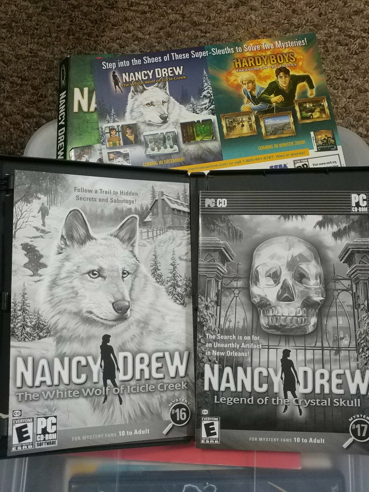 Nancy Drew Double Dare 6: #16 White Wolf/#17 Crystal Skull-HER Interactive-PC CD