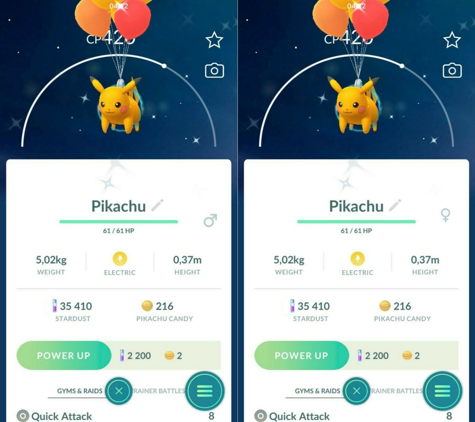 Shiny Flying Pikachu red balloons Okinawa MaIe FemaIe – Trade – Read Description