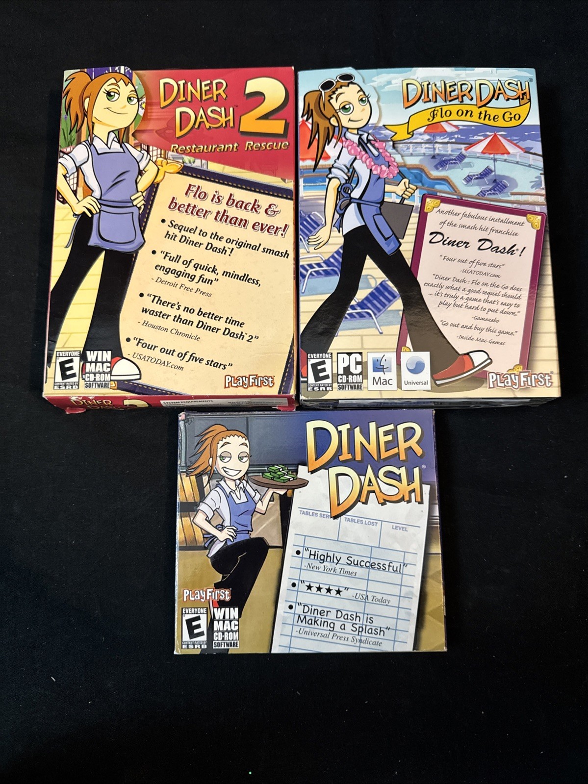 2000s Era 5 PC Games Diner Dash Zoo Tycoon The Sims Original Boxes Manuals Disc