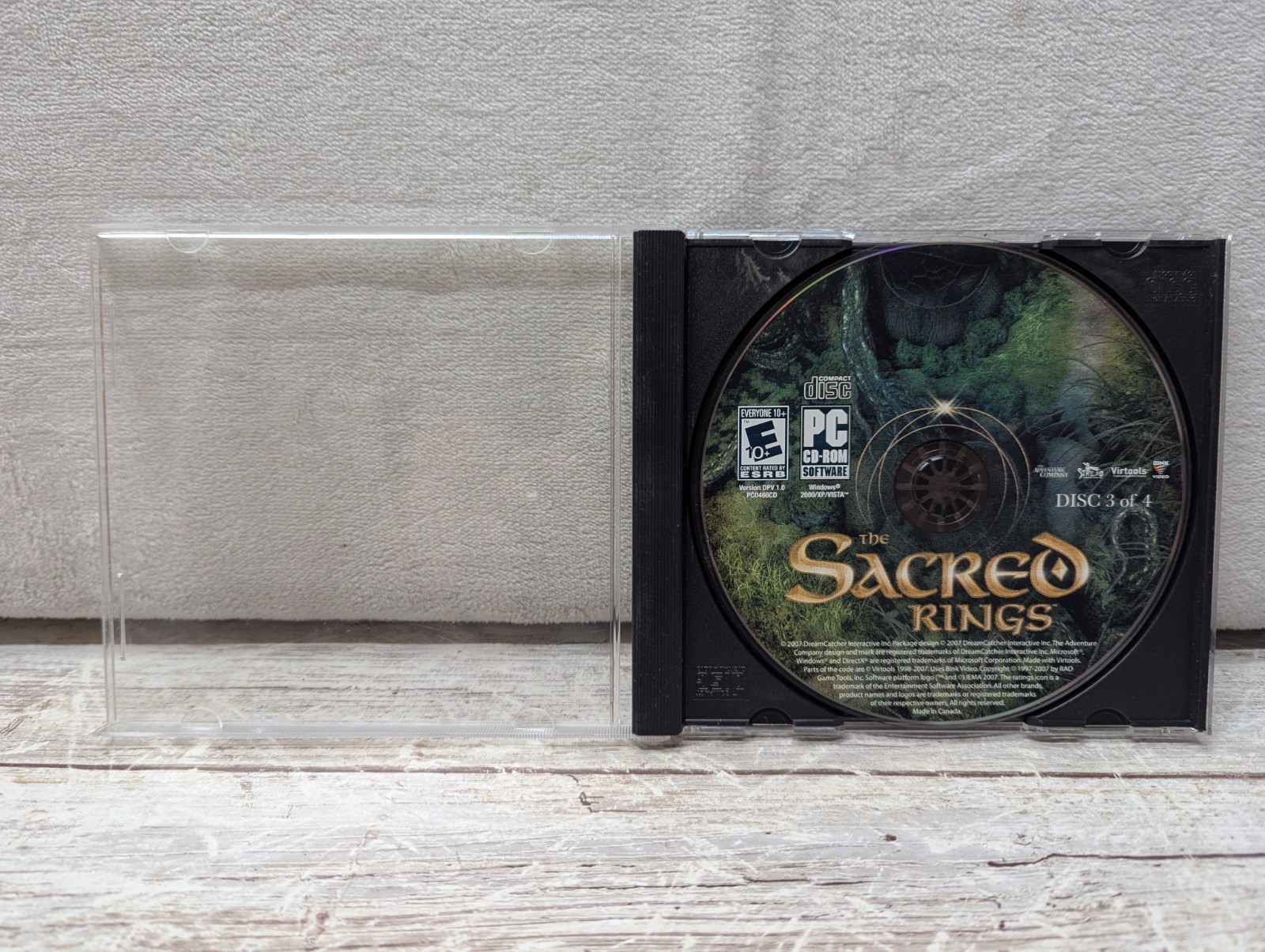 The Sacred Rings The Adventure Company E Everyone 10+ PC CD ROM 2007 Disc Only