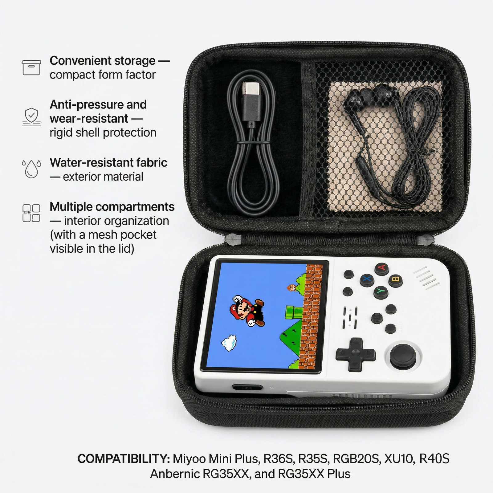 Hard Travel Case for Anbernic RG35XX RG353V R36S R40S Retro Game Console