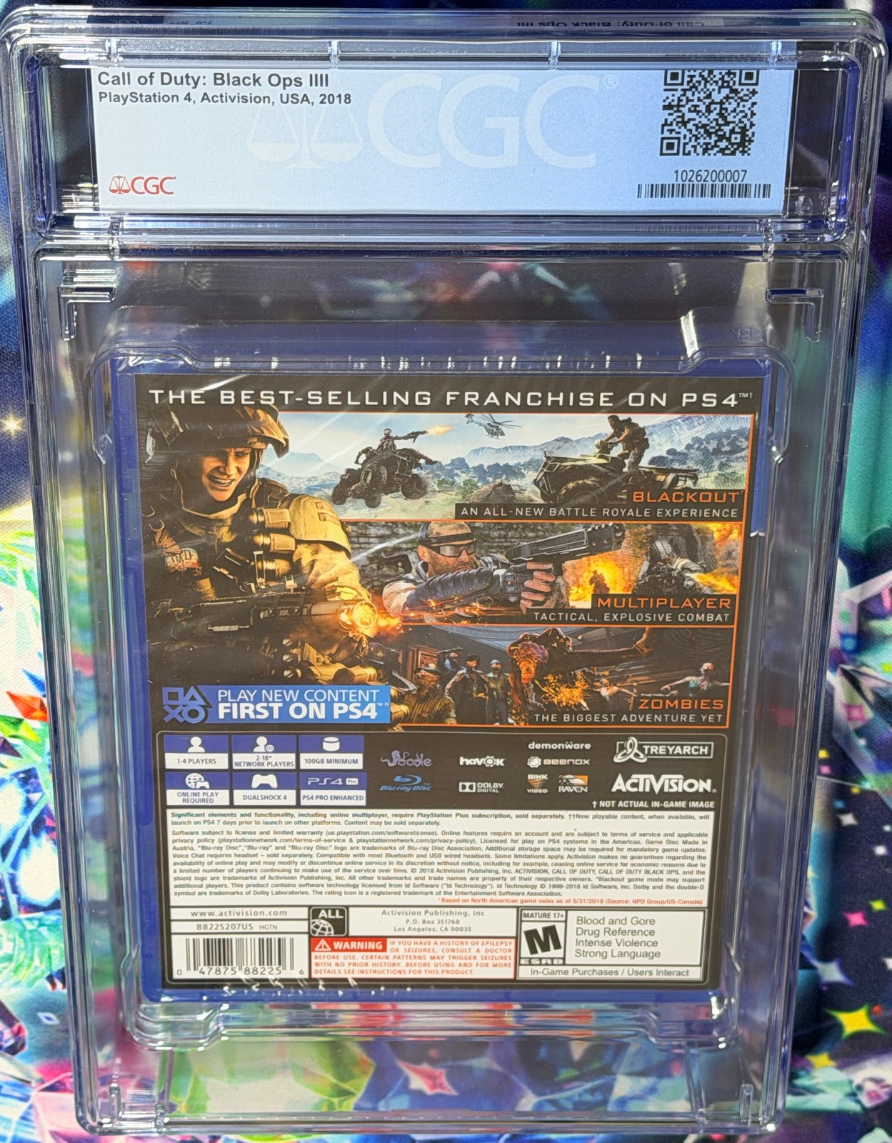 SEALED 2018 PS4 CALL of DUTY BLACK OPS IIII 4 CGC Graded 9.8 A++ Seal MADE IN US