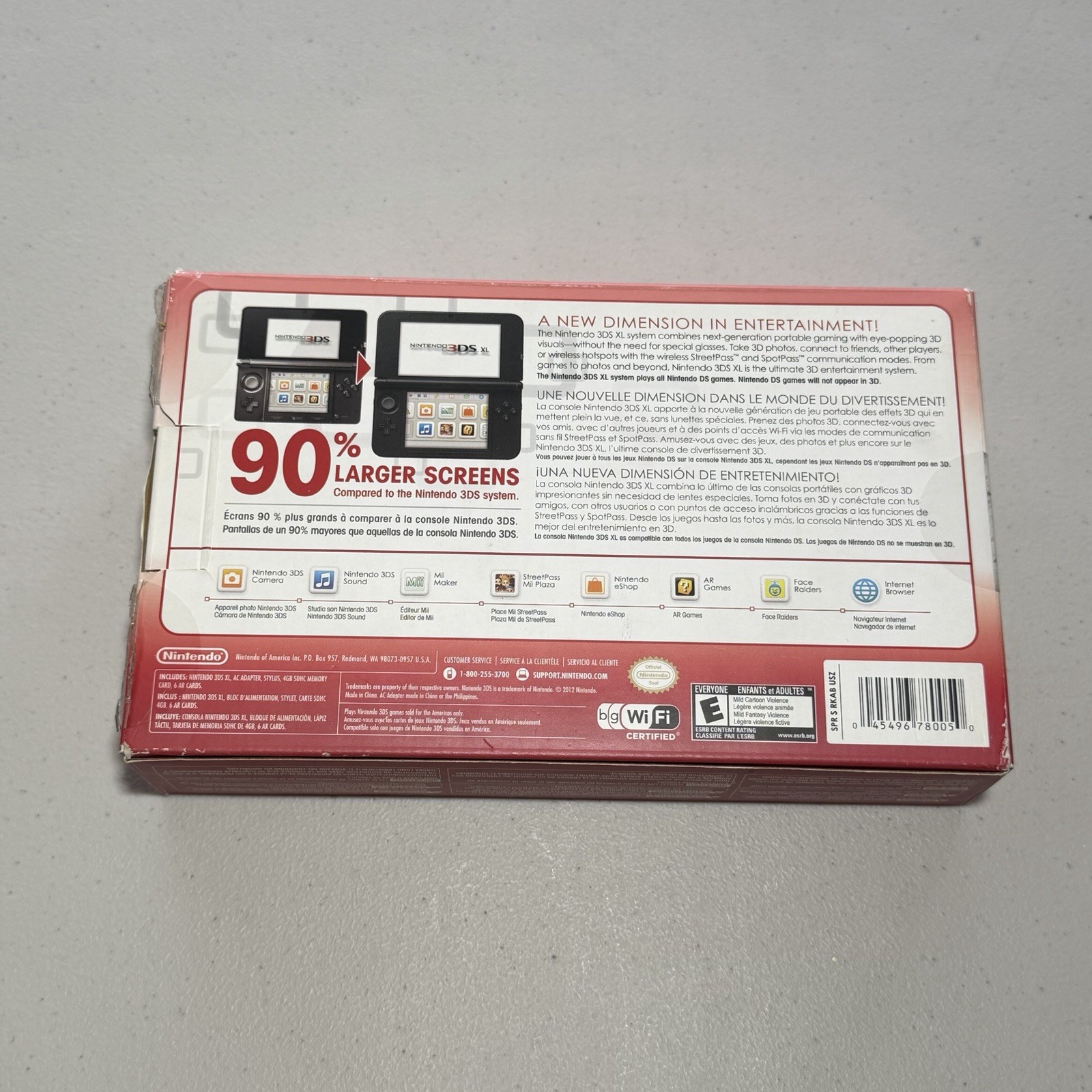 Nintendo 3DS XL Handheld Game Console Complete in Box Red/Black
