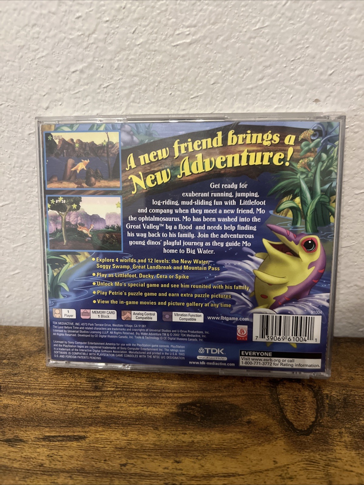 The Land Before Time: Big Water Adventure (PlayStation 1 PS1) CIB & TESTED