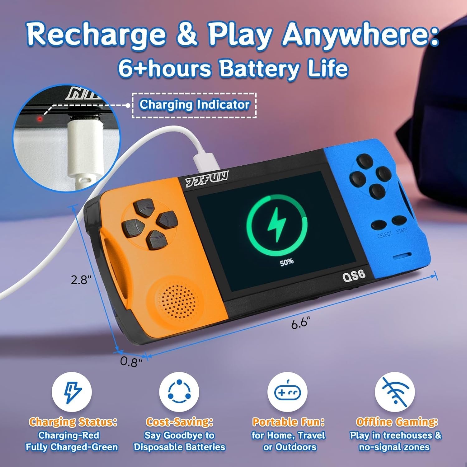 16 Bit Handheld Games for Kids with 3.2″ IPS Large Screen Built-in 216 Retro Vid
