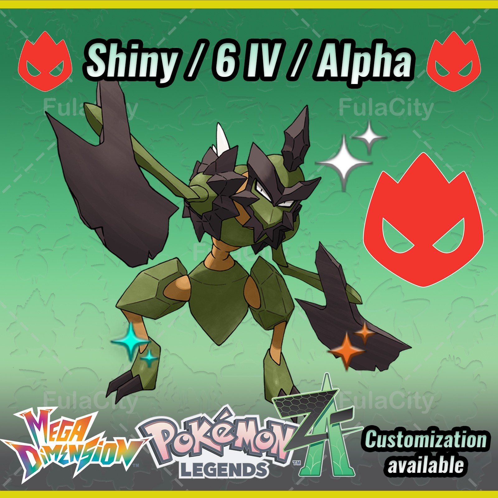 Kleavor ❗❗❗ Alpha Shiny ❗❗❗ Pokemon Legends ZA ⚫ 6 IV 🟢 @ Any item