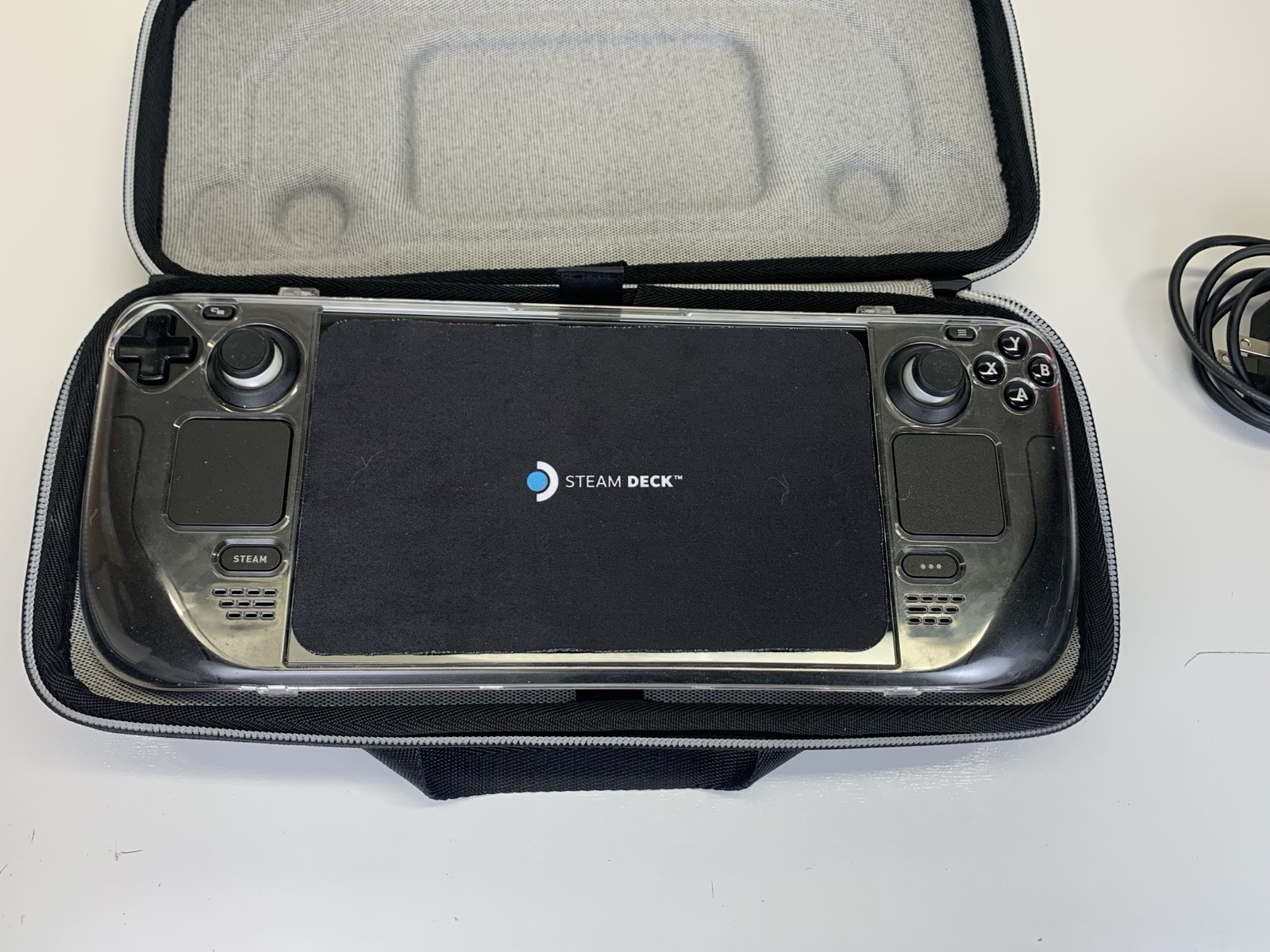 Valve Steam Deck LCD 256GB Handheld Console w/ Charger Hard Case Clear Case