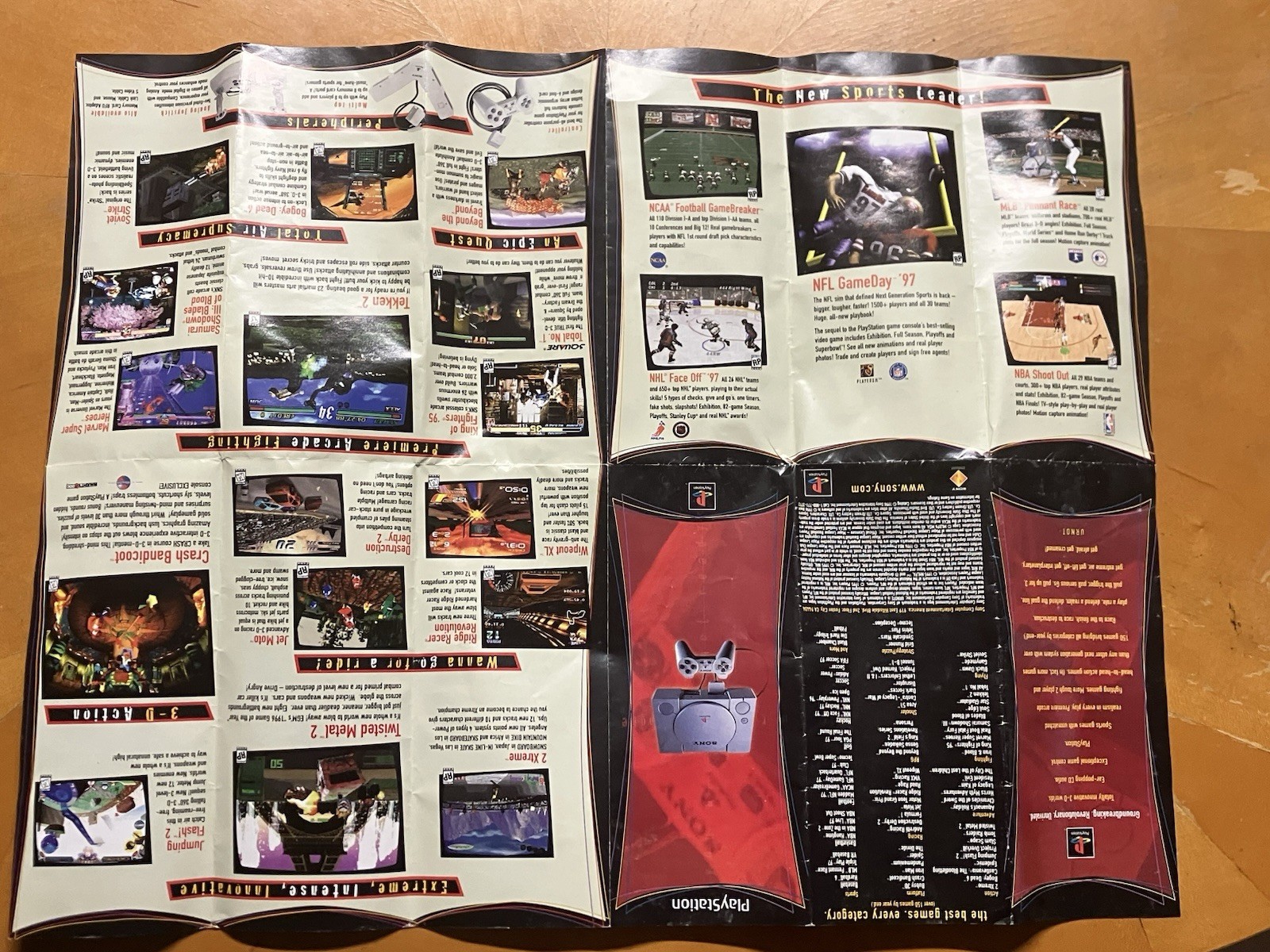 Vintage 1996 Sony PlayStation 1 PS1 Console Insert Foldout Poster Catalog UR NOT