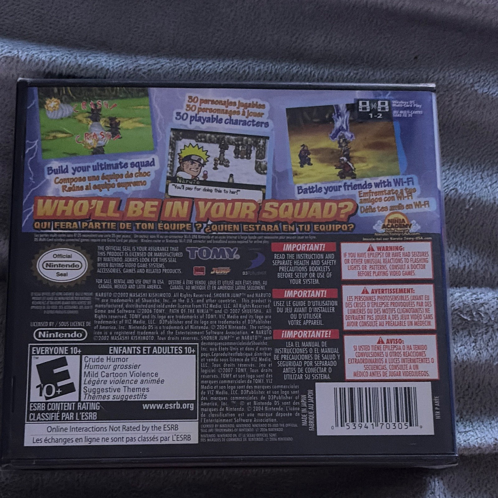 TOMY Naruto: Path of the Ninja 2 Nintendo DS RPG E10+ NTSC-U/C Wi-Fi