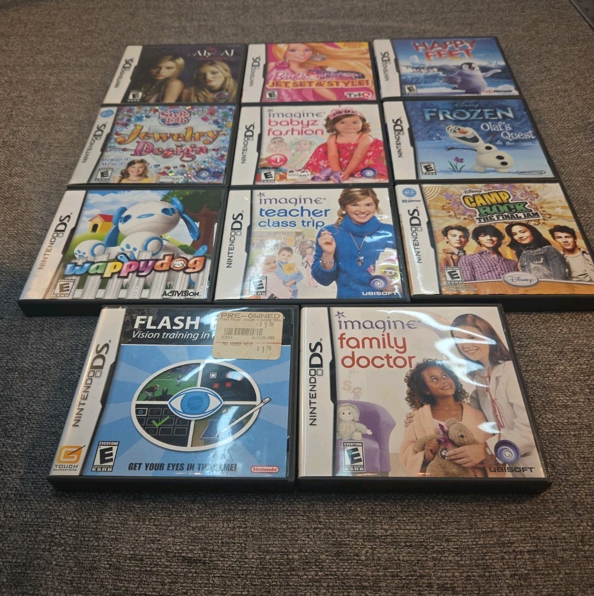 Nintendo DS Video Game Lot – 11 Games Frozen Disney Wappydog & More
