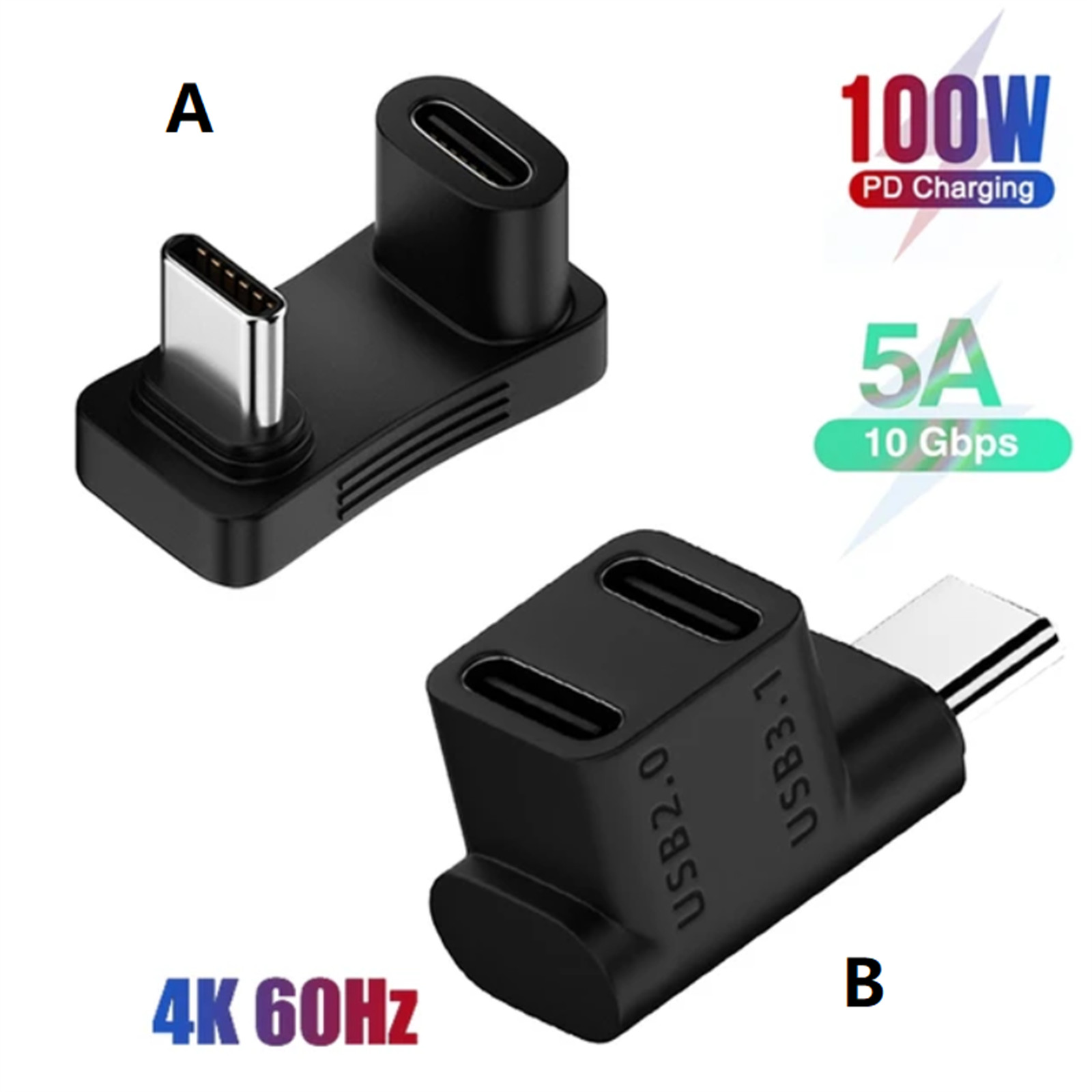 2 In 1 Extension Connector Type-C USB C Male To Female Adapter For Steam Deck