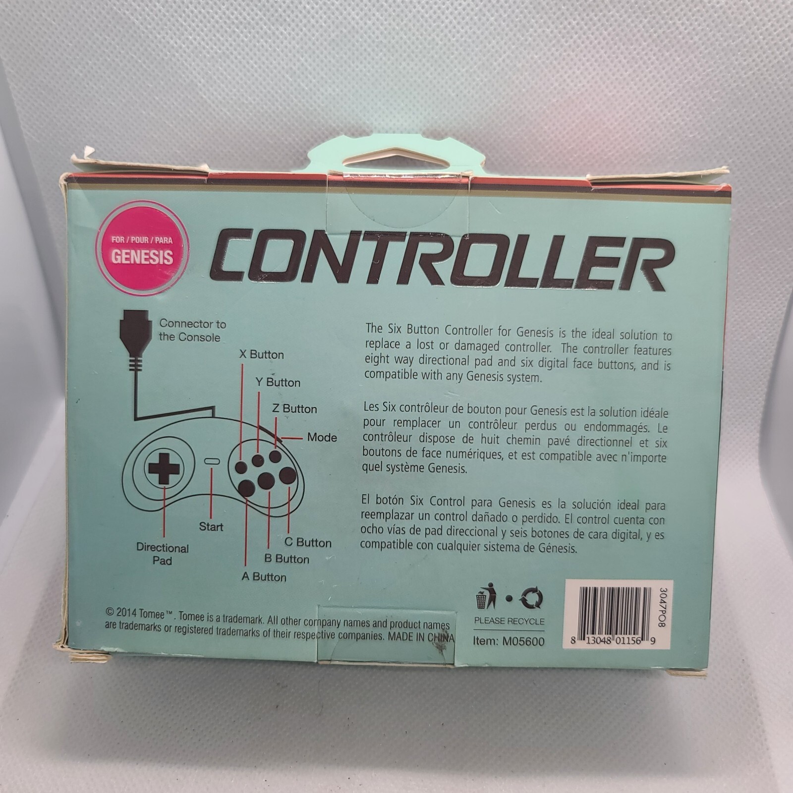 Sega Genesis Controller (BRAND NEW) (NIB) 6 Button Control Pad Tomee