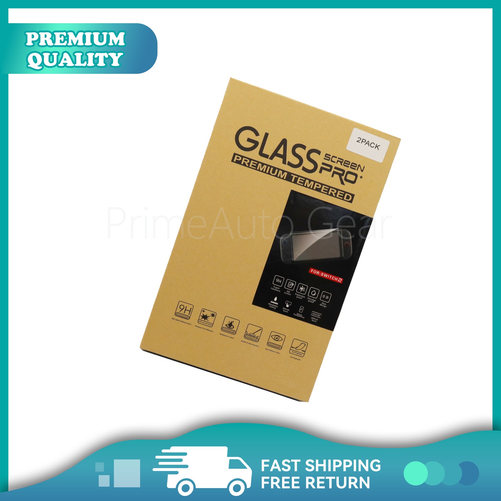 NEW 2x For 2025 Nintendo Switch 2 Tempered Glass Clear Film Screen Protector