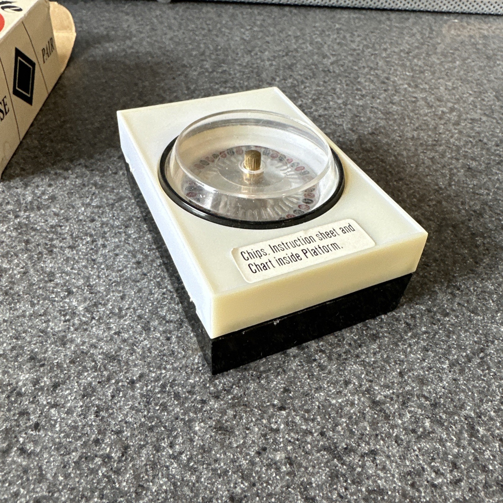 Vintage Mini Roulette Wheel Game With Chips, Instructions And Board Hong Kong