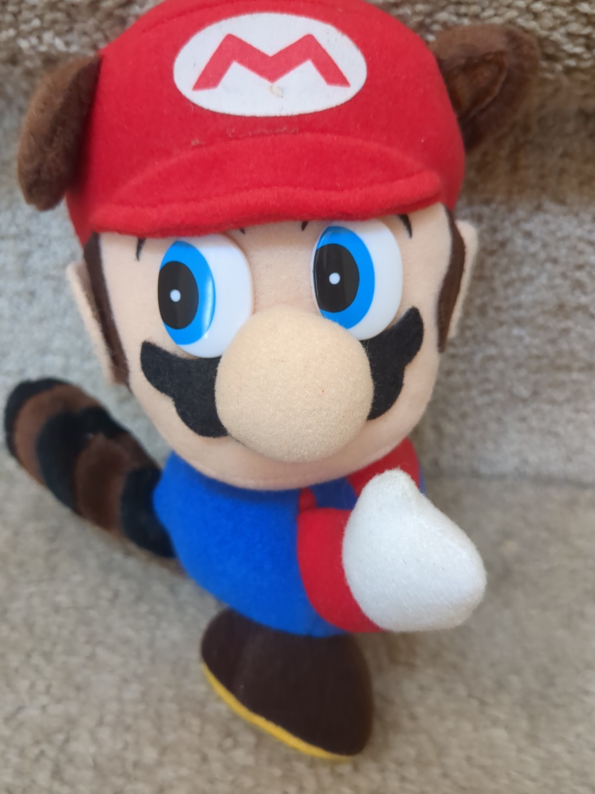 Super Mario Bros All Star Raccoon Mario Plush 1993 NINTENDO RARE Banpresto Japan