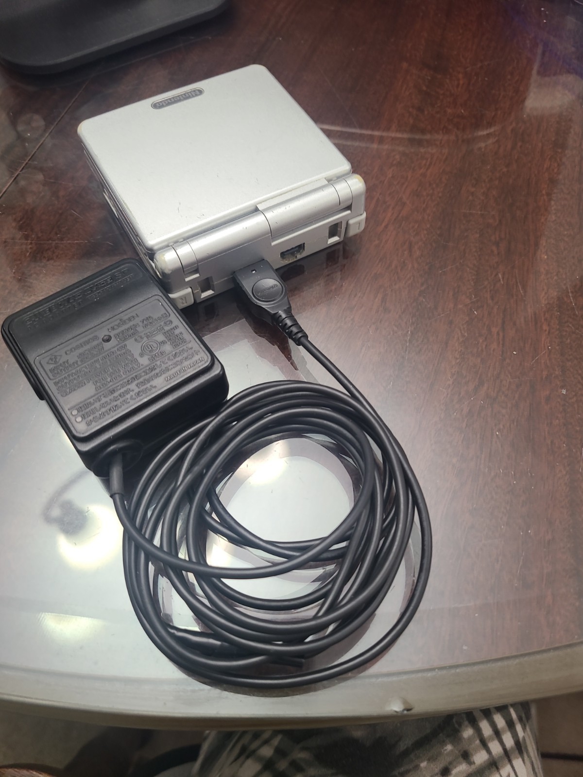 Nintendo Game Boy Advance SP AGS-001 Silver Console with Charging Cable