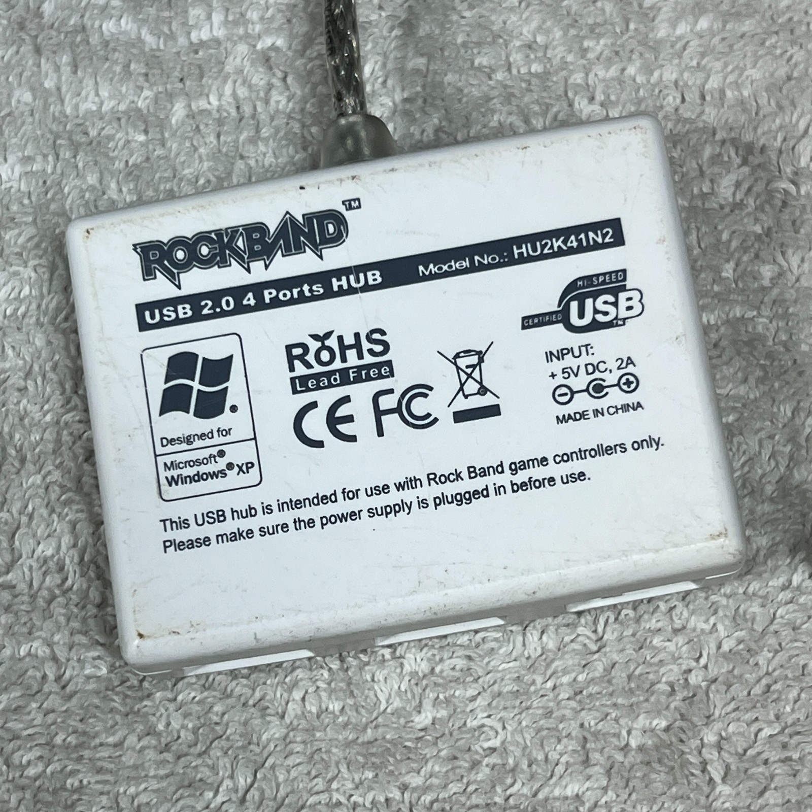Official Rock Band USB 2.0 4-Port Hub Adapter Xbox 360 Guitar Drums Connector