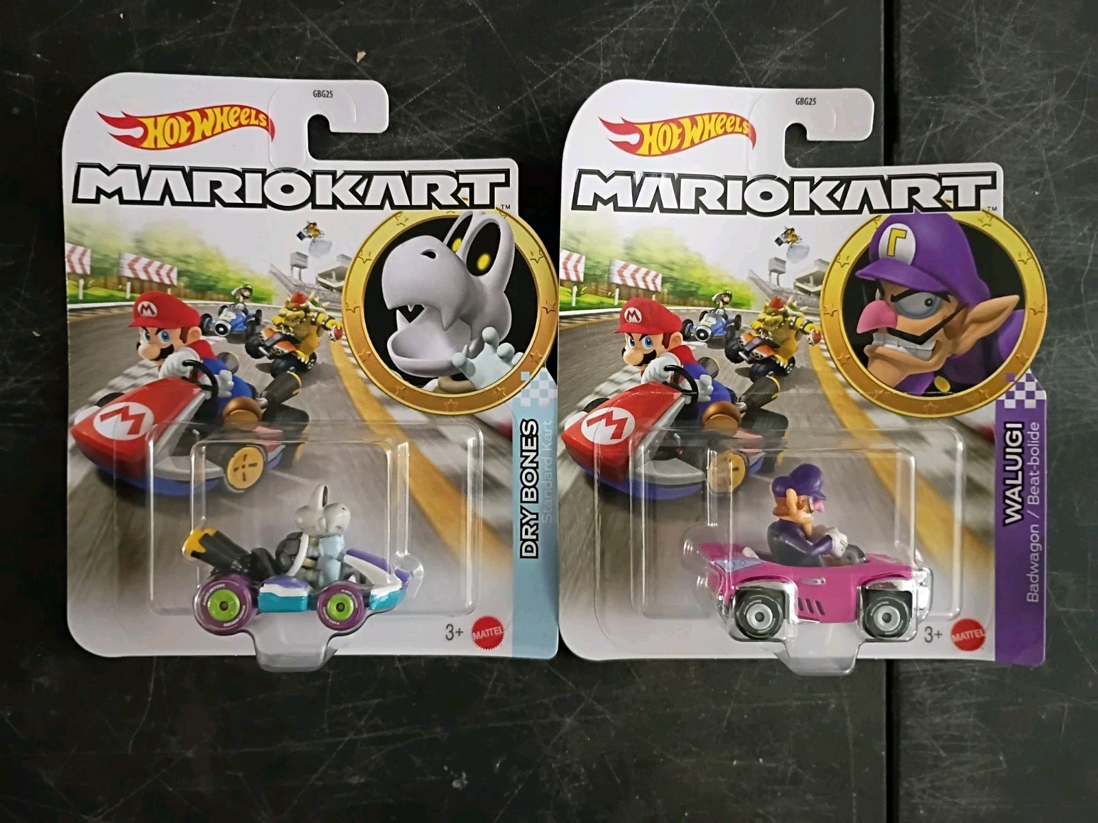 19-PK SUPER MARIO KART Hot Wheels Lot Dry Bones Waluigi Tanooki Peach Luigi Toad