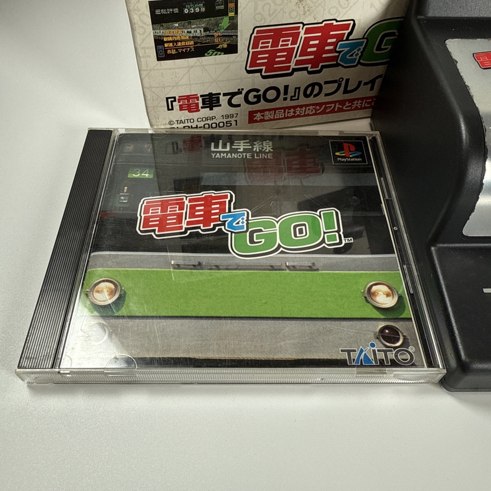 PlayStation PS1 Densha de GO Controller With Game Taito Rail Train Simulator JP