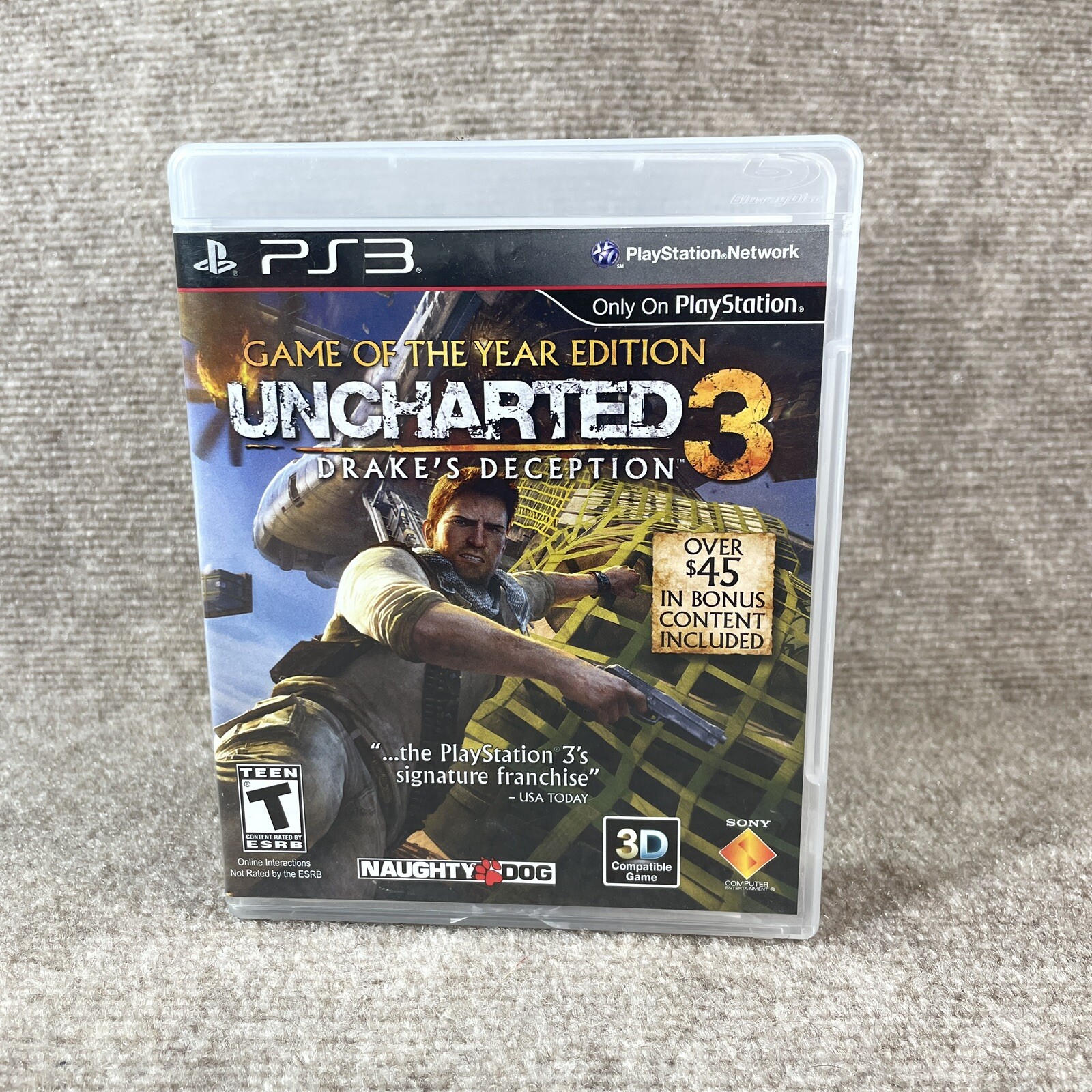 Lot Of 3 Uncharted 2 3 Drake’s Fortune Among Thieves Deception Adult Owned PS3