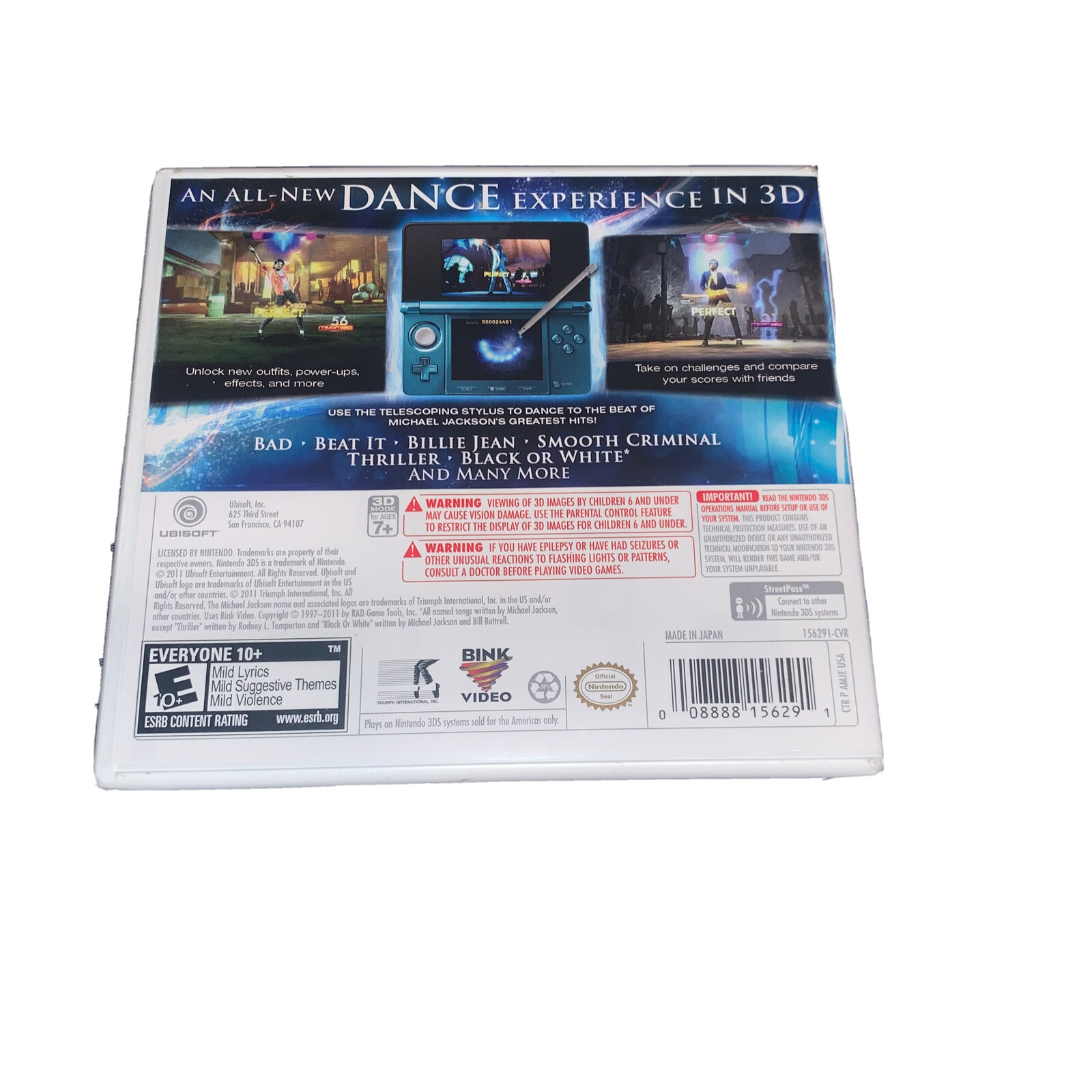 Michael Jackson: The Experience 3D (Nintendo 3DS, 2011)
